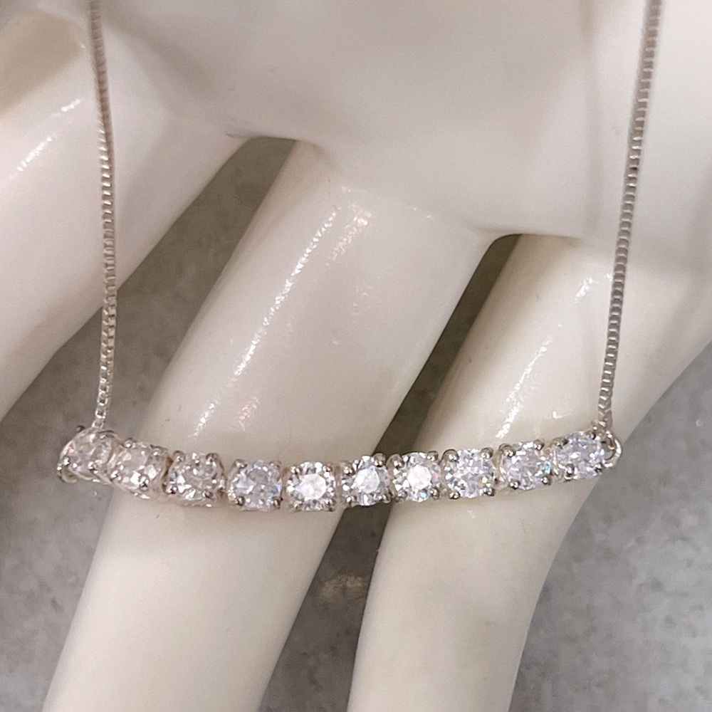 White Diamond (Sim) Sterling Silver BOLO Bracelet
